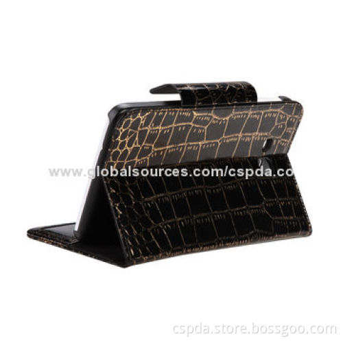 2014 Croco Pattern New PU Leather Back Stand Cases for Samsung Galaxy Tab 3, 7.0 Lite TBD